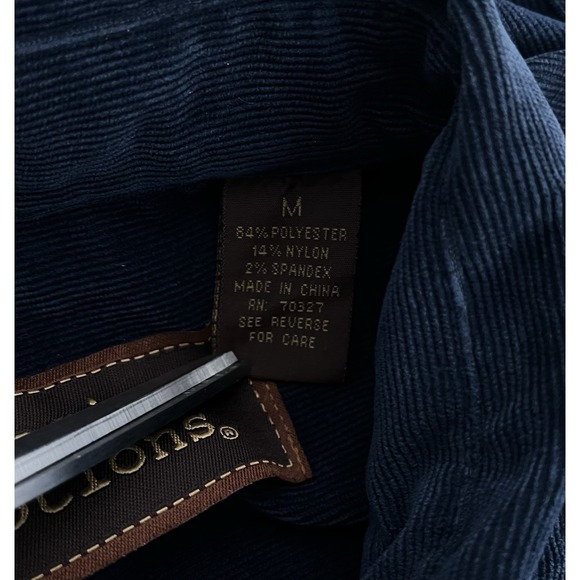Vintage‎ 90s Corduroy Shirt Men's Medium Dark Blue Basic Options Long Sleeve - Picture 8 of 8